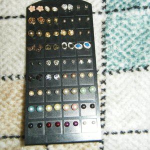 Lot of 36 Pairs Pierced Earrings